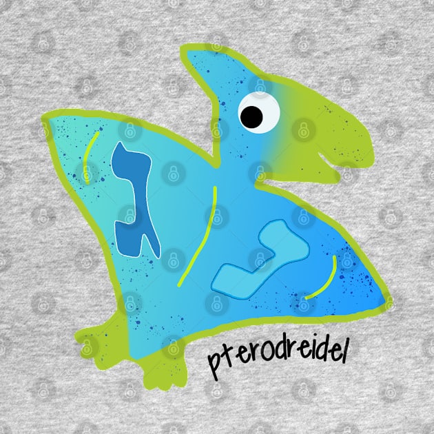 Hanukkah Dino Pterodreidel by Del Doodle Design